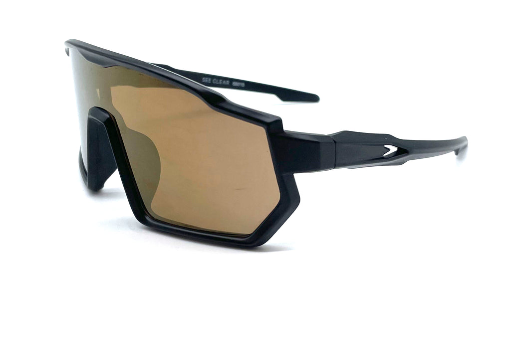 See Clear 66016 Kids Sports Sunglasses – Black Frame / Brown Lenses